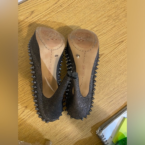 Vince Camuto goth punk rockstar studded spiky glitter stiletto heels - Picture 7 of 7